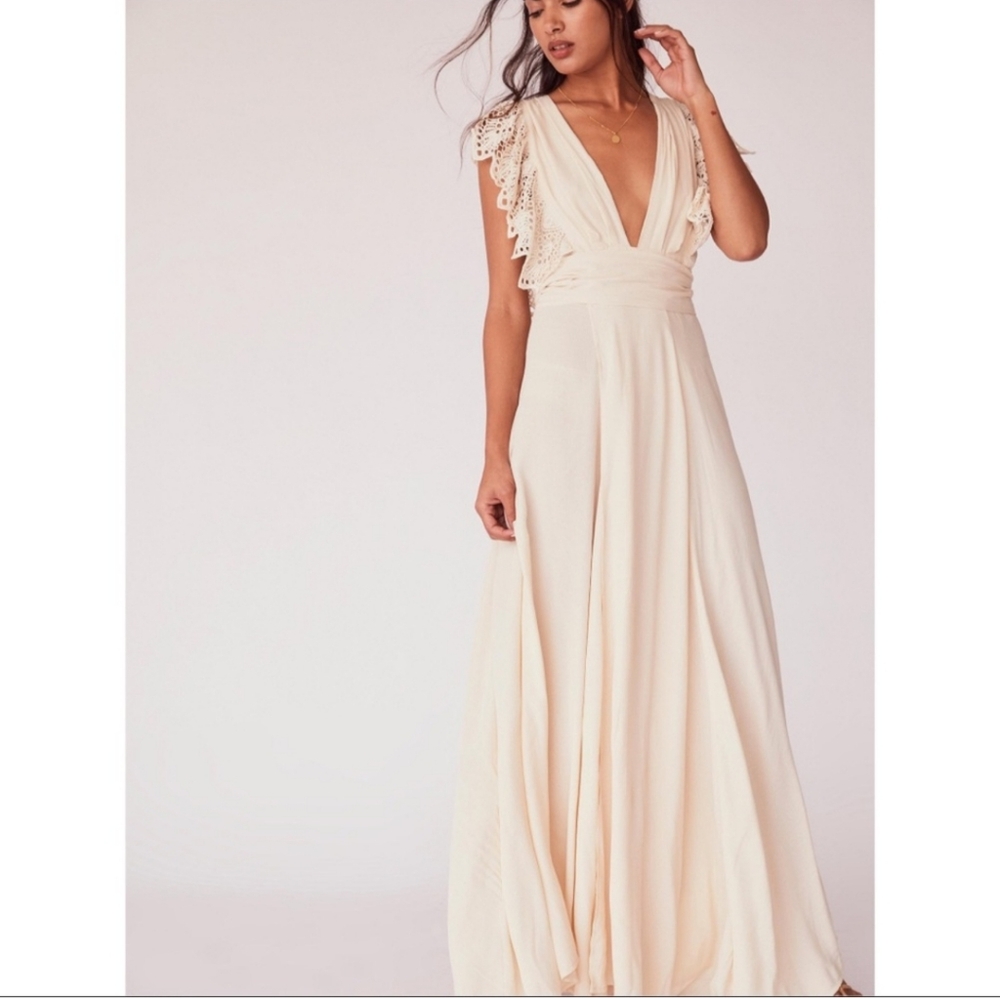 Jen's Pirate Booty + Free People Poppy Ivory Cream Crochet Lace Maxi Dress